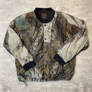 Vintage Stearns Dry Wear Hunting Jacket Real tree Mossy Oak Break Up Mens Sz XL